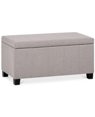 Simpli Home Poway Storage Ottoman In Light Grey