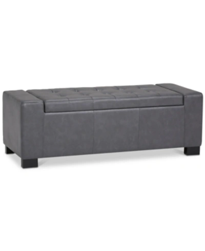 Simpli Home Ryker Ottoman Bench In Grey