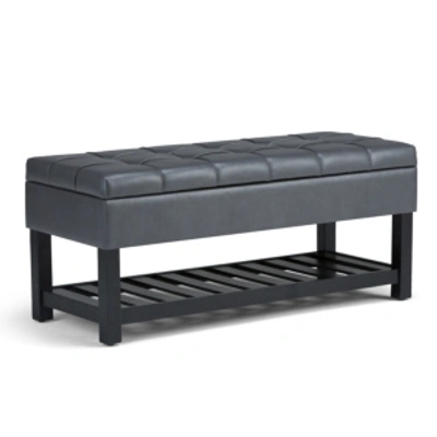 Simpli Home Saxon Storage Ottoman In Grey