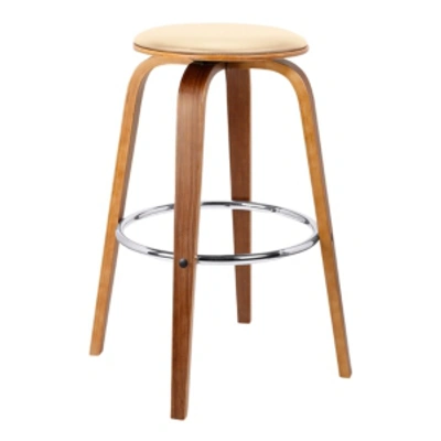 Armen Living Harbor 26" Swivel Backless Counter Stool In Cream