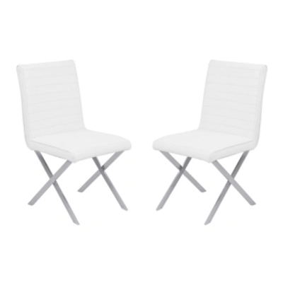 Armen Living Tempe Dining Chair (set Of 2 ) In White