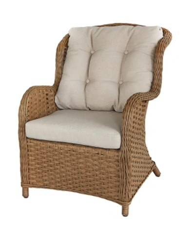 Gallerie Decor Bay Breeze Indoor/outdoor Rattan Chair In Brown