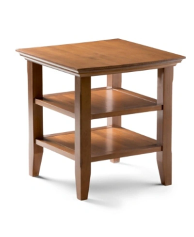 Simpli Home Acadian End Table In Light Brown