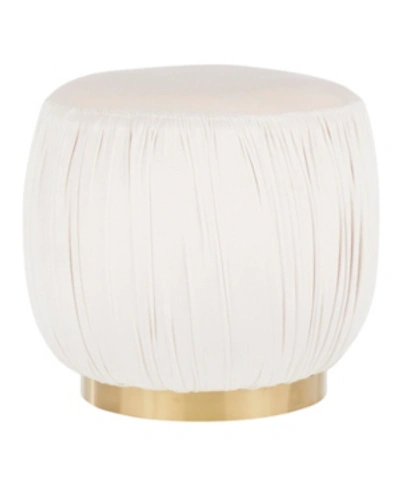 Lumisource Ruched Ottoman In Cream