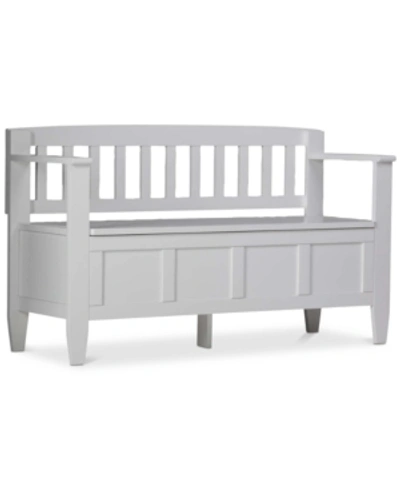 Simpli Home Winslow Storage Bench In White