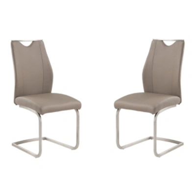 Armen Living Bravo Contemporary Dining Chair In Silver