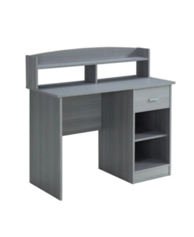 Rta Products Techni Mobili Office Desk W/ Hutch In Grey