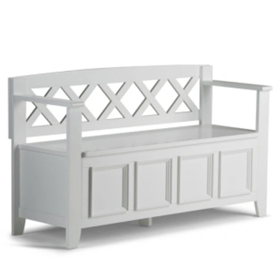 Simpli Home Canton Storage Bench In White