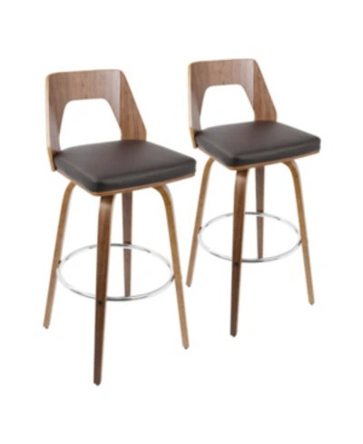 Lumisource Trilogy 24" Counter Stool, Set Of 2 In Brown