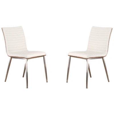 Armen Living Cafe Dining Chair (set Of 2) In White