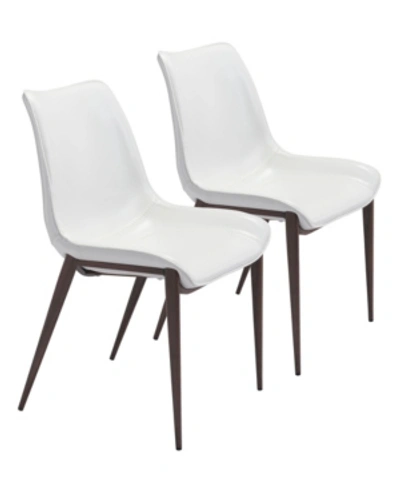 Zuo Magnus Dining Chair, Set Of 2 In White