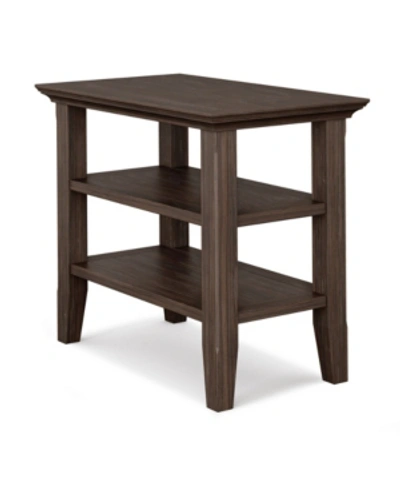 Simpli Home Acadian Solid Wood Narrow Side Table In Brown