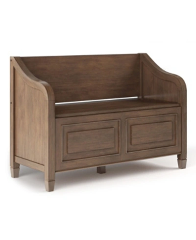 Simpli Home Connaught Solid Wood Entryway Storage Bench In Brown