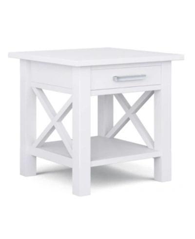 Simpli Home Kitchener Solid Wood End Table In White