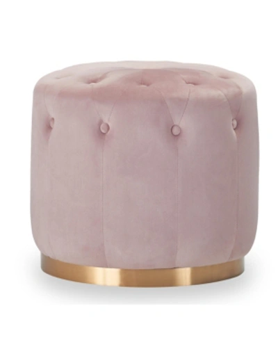 Adore Decor Adele Tufted Ottoman In Pink