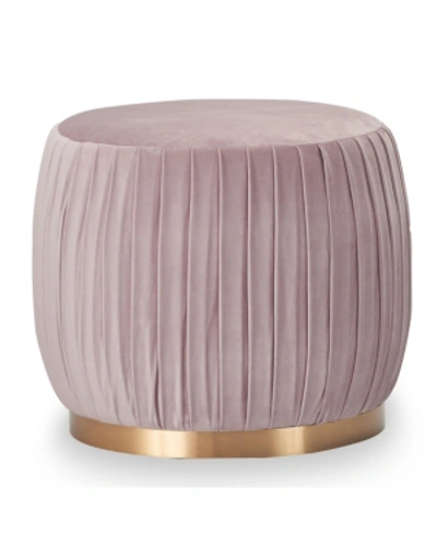 Adore Decor Jolie Pleated Ottoman In Pink
