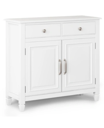 Simpli Home Connaught Solid Wood Entryway Storage Cabinet In White