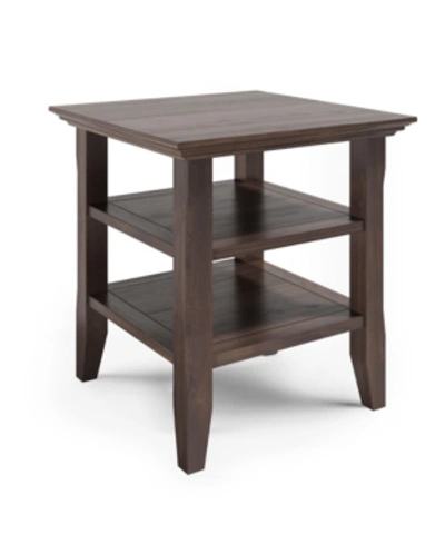 Simpli Home Acadian Solid Wood End Table In Brown