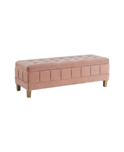 Picket House Furnishings Jude Tufted Storage Ottoman In Blush
