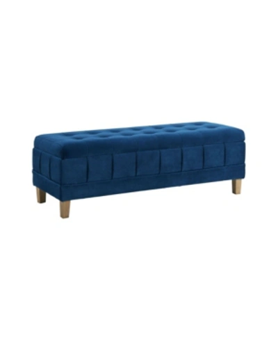 Picket House Furnishings Jude Tufted Storage Ottoman In Blue