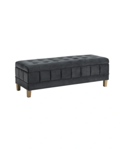 Picket House Furnishings Jude Tufted Storage Ottoman In Gray