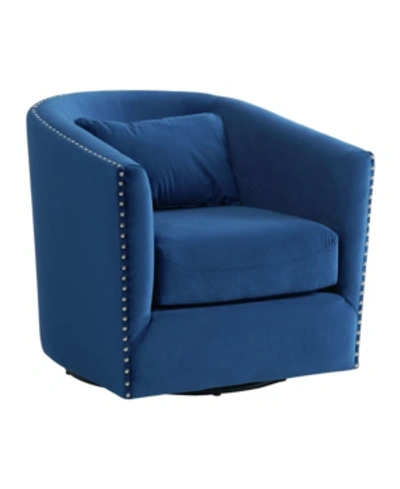 Picket House Furnishings Alba Swivel Chair In Navy