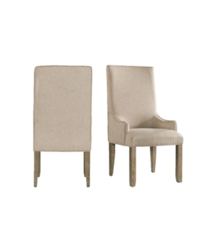 Picket House Furnishings Stanford Standard Height Parson Chair Set In Taupe
