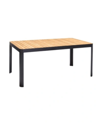 Armen Living Portals Outdoor Rectangle Dining Table With Top In Black