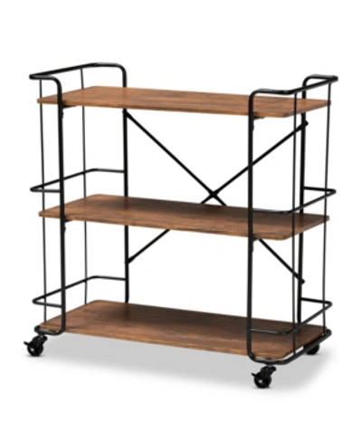 Baxton Studio Neal Bar And Kitchen Serving Cart In Brown