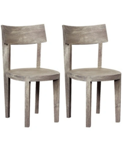 Coast To Coast Yukon Round Seat Dining Chairs, Set Of 2 In Gray