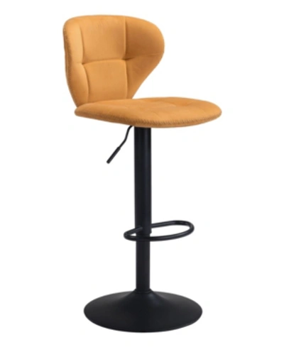 Zuo Salem Bar Chair In Yellow