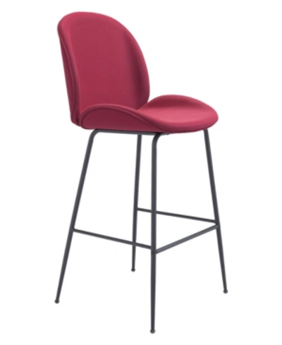 Zuo Miles Bar Chair In Red