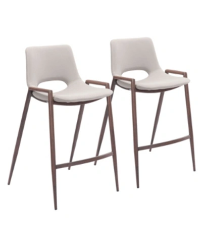 Zuo Desi Counter Chair, Set Of 2 In White