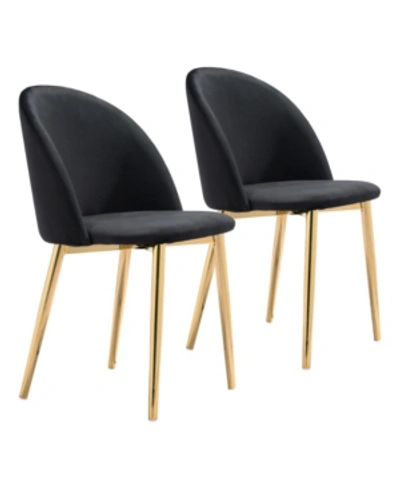 Zuo Cozy Dining Chair, Set Of 2 In Black