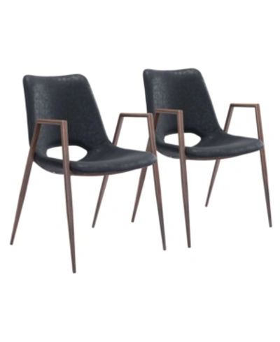 Zuo Desi Dining Chair, Set Of 2 In Black