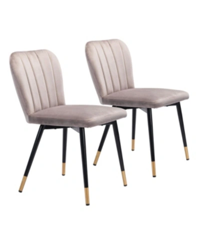Zuo Manchester Dining Chair, Set Of 2 In Beige