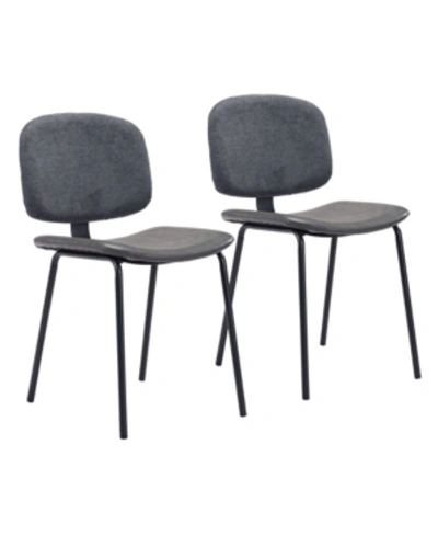 Zuo Worcester Dining Chair, Set Of 2 In Grey