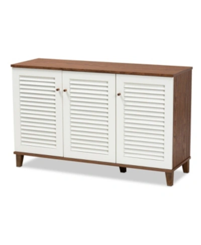 Baxton Studio Coolidge 8-shelf Shoe Storage Cabinet In White