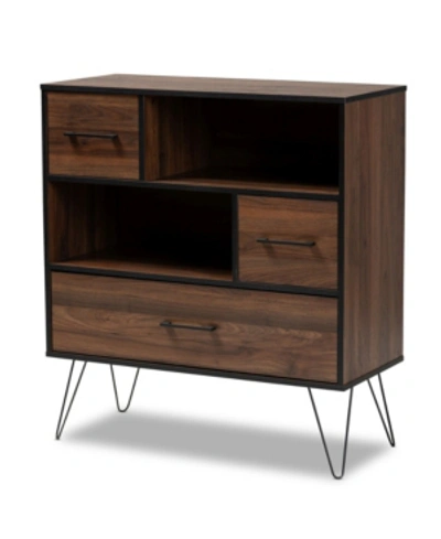 Baxton Studio Charis 1-drawer Bookcase In Brown