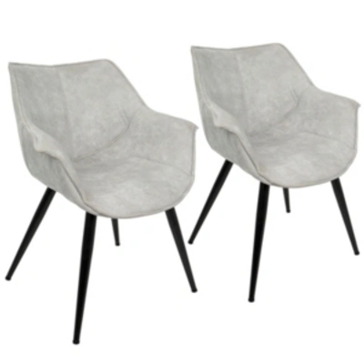 Lumisource Wrangler Accent Chair In Rust Set Of 2 In Lt Grey