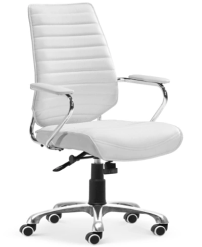 Zuo Enterprise Low Back Office Chair In White