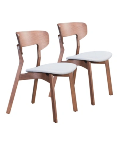 Zuo Russell Dining Chair, Set Of 2 In Brown