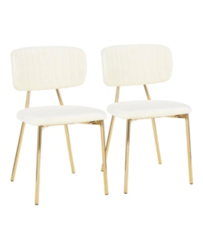 Lumisource Bouton Gold Frame Dining Chair (set Of 2) In Cream