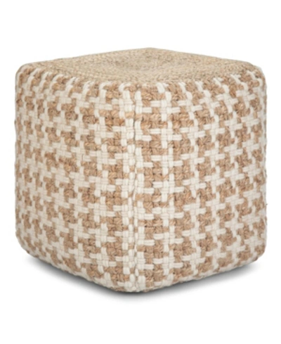 Simpli Home Cullen Cube Pouf In Natural