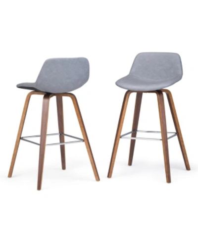 Simpli Home Randolph Height Stool (set Of 2) In Grey