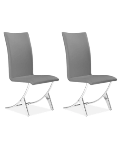 Zuo Delfin Dining Chair, Set Of 2 In Gray