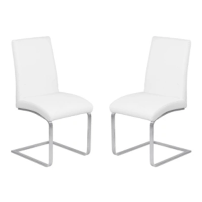 Armen Living Blanca Dining Chair (set Of 2) In White