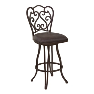 Armen Living Celeste 26" Swivel Counter Stool In Brown