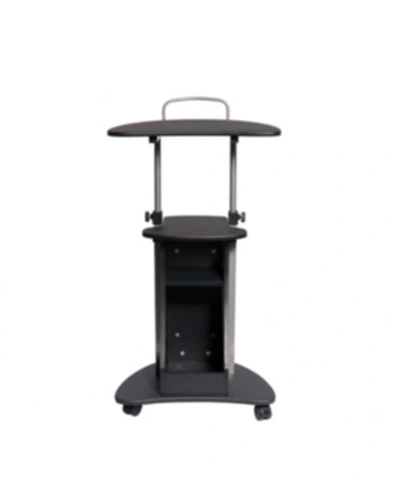 Rta Products Techni Mobili Sit-to-stand Rolling Adjustable Laptop Cart In Gray