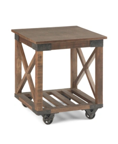 Simpli Home Harding End Table In Distressed Brown